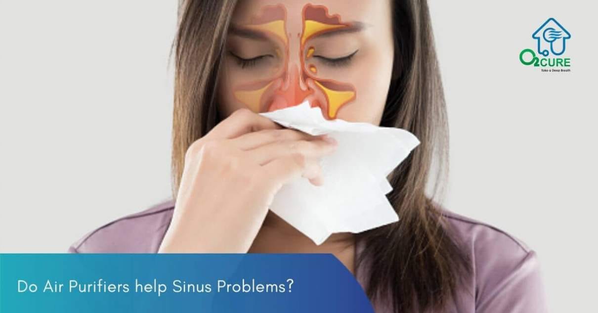 Person experiencing sinus relief with clean indoor air
