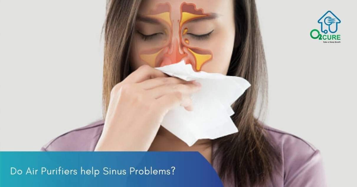 Person experiencing sinus relief with clean indoor air