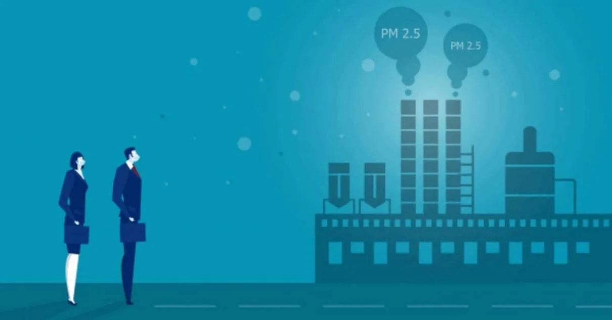 Medical illustration of PM2.5 and cardiovascular risk connection